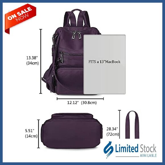 Vegan Leather Convertible Backpack Purse with Tassel, Laptop & Travel Ready